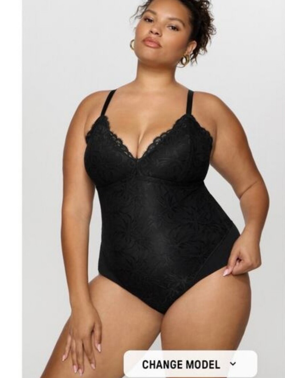 YITTY Black Lace Plunge Bodysuit 6x NwT